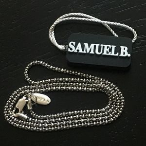 SAMUEL B Oxidized Sterling Silver Necklace Popcorn Chain 18 inches Brand New